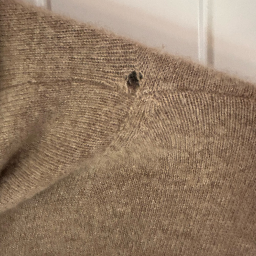 Eileen Fisher Cashmere Turtleneck Poncho Sweater XL Oatmeal Tunic - Picture 6 of 8
